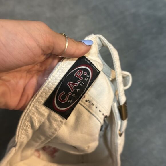 Cream Colored Baseball Hat - Like NEW - Red Writing - Jackson Hat - Adjustable - Picture 3 of 3